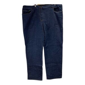 Eileen Fisher Woman Cotton Stretch Jeans 3X Dark Indigo 5 Pocket Sustainable